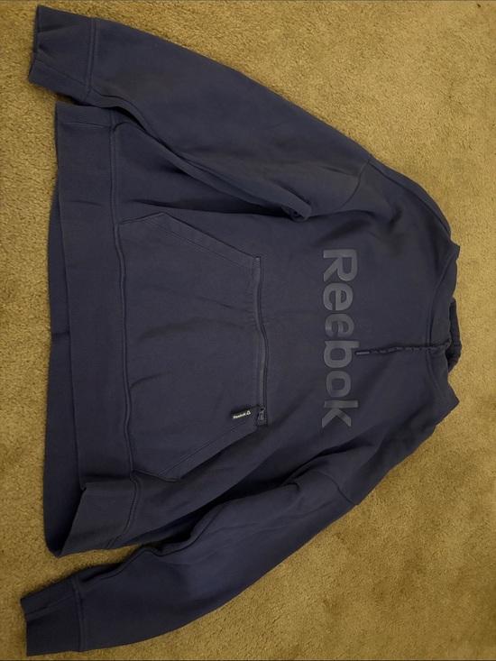 Reebok Jackets & Blazers - Reebok Dark Blue Logo Pullover Hoodie